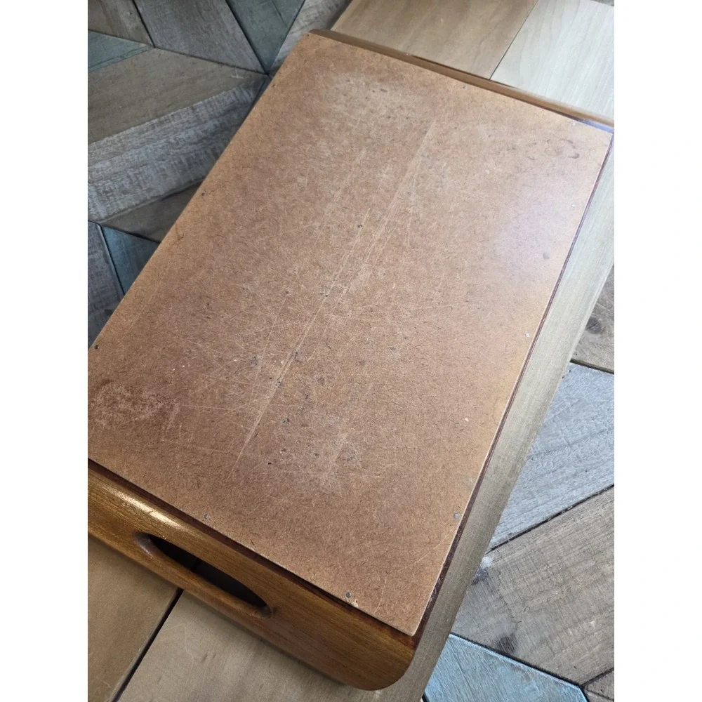 VTG MCM Brazilian Butterfly‎ Wing Inlaid Wood Serving Tray 16.5